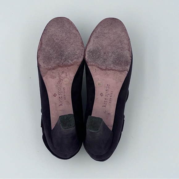 Kate Spade Brown Suede Bow Ankle Booties Heels Slip-On Block Heel Women’s Size 8 - Picture 8 of 8